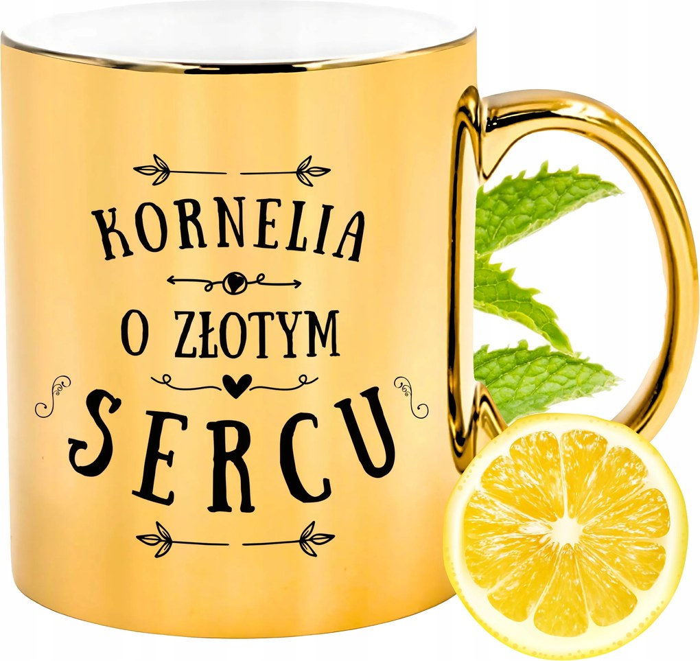 Prémium Arany Csillogó Bögre Kornéliának Ajándék Nyomtatott Fotóval
