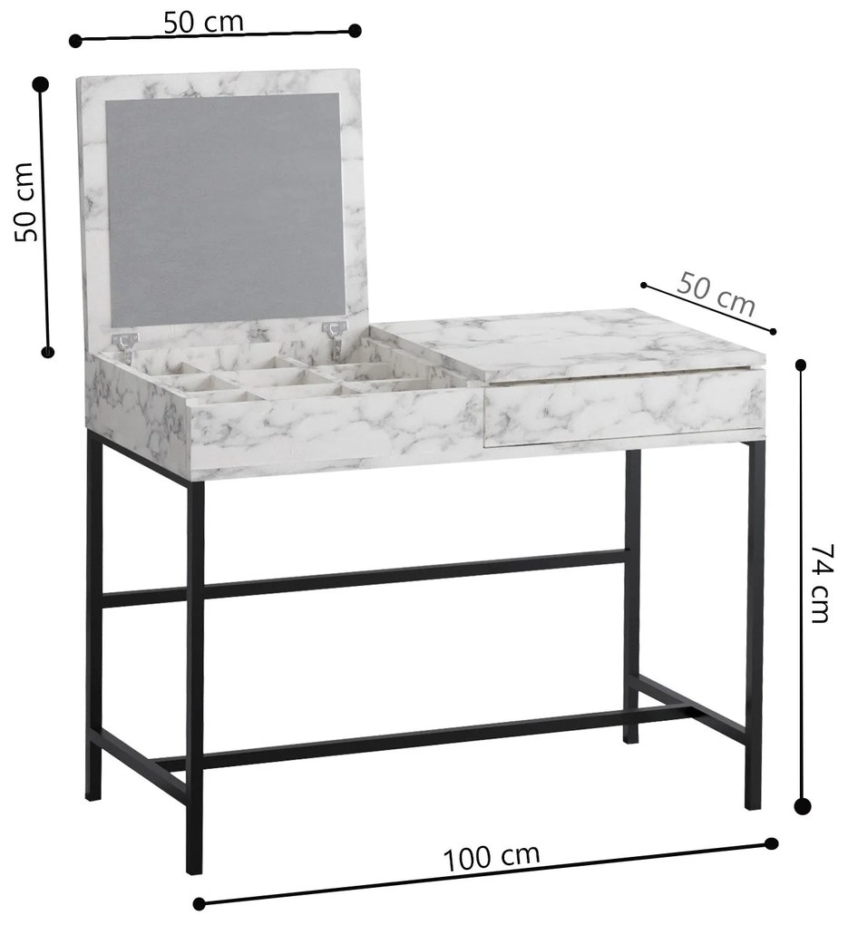 Fésülködő asztal Linda - Carrara Marble