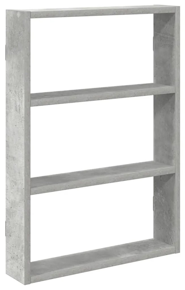 betonszürke szerelt fa fali polc 43 x 9 x 60 cm