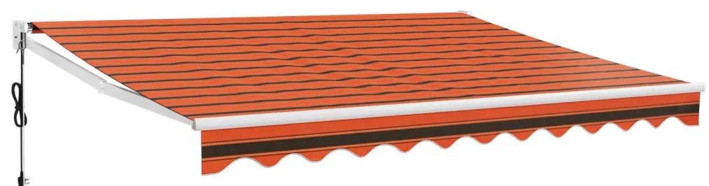 narancssárga-barna automata behúzható napellenző 3 x 2,5 m