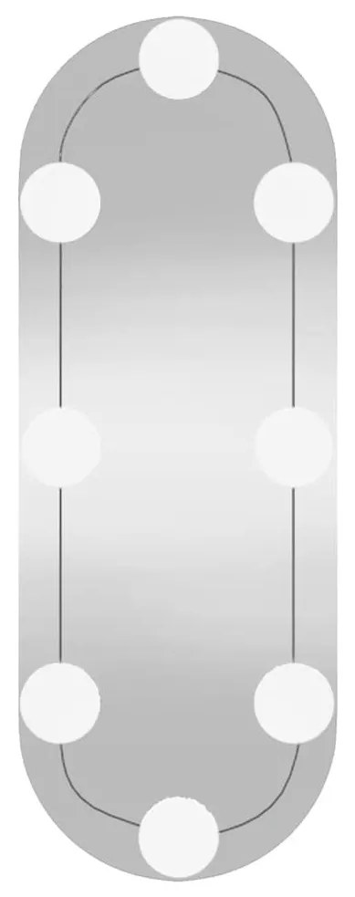 ovális üveg falitükör LED fényekkel 15 x 40 cm
