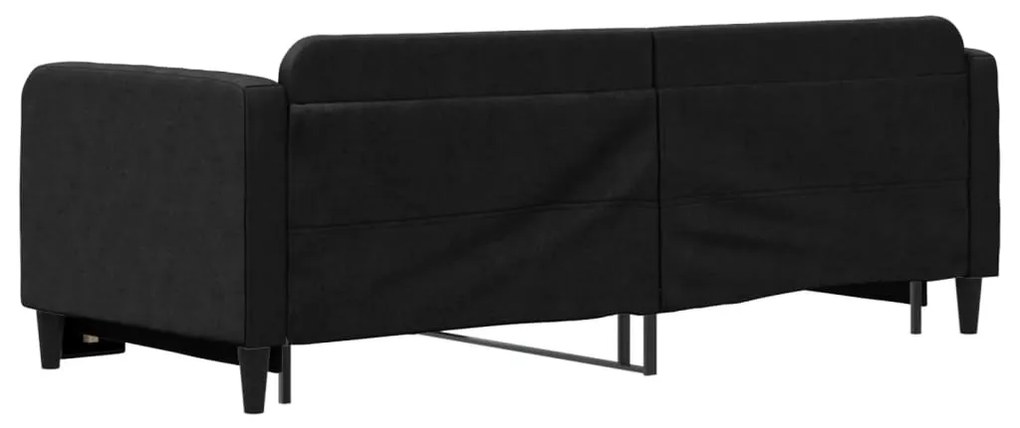 fekete kihúzható szövet heverő 80 x 200 cm