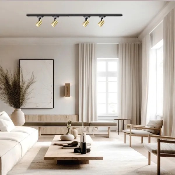 Spotlámpa sínrendszerrel VOLF 4xGU10/10W/230V arany/fekete