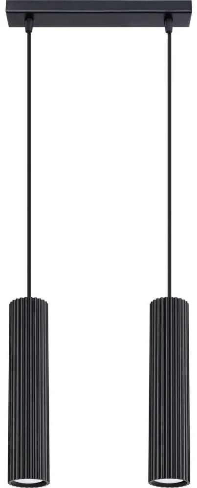 Sollux SL.1574 - Csillár zsinóron KARBON 2xGU10/10W/230V fekete