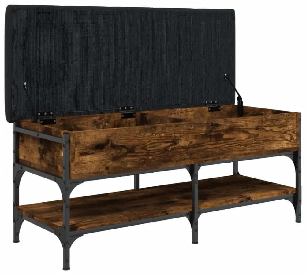 füstös tölgy színű szerelt fa cipőtároló pad 102 x 42 x 45 cm