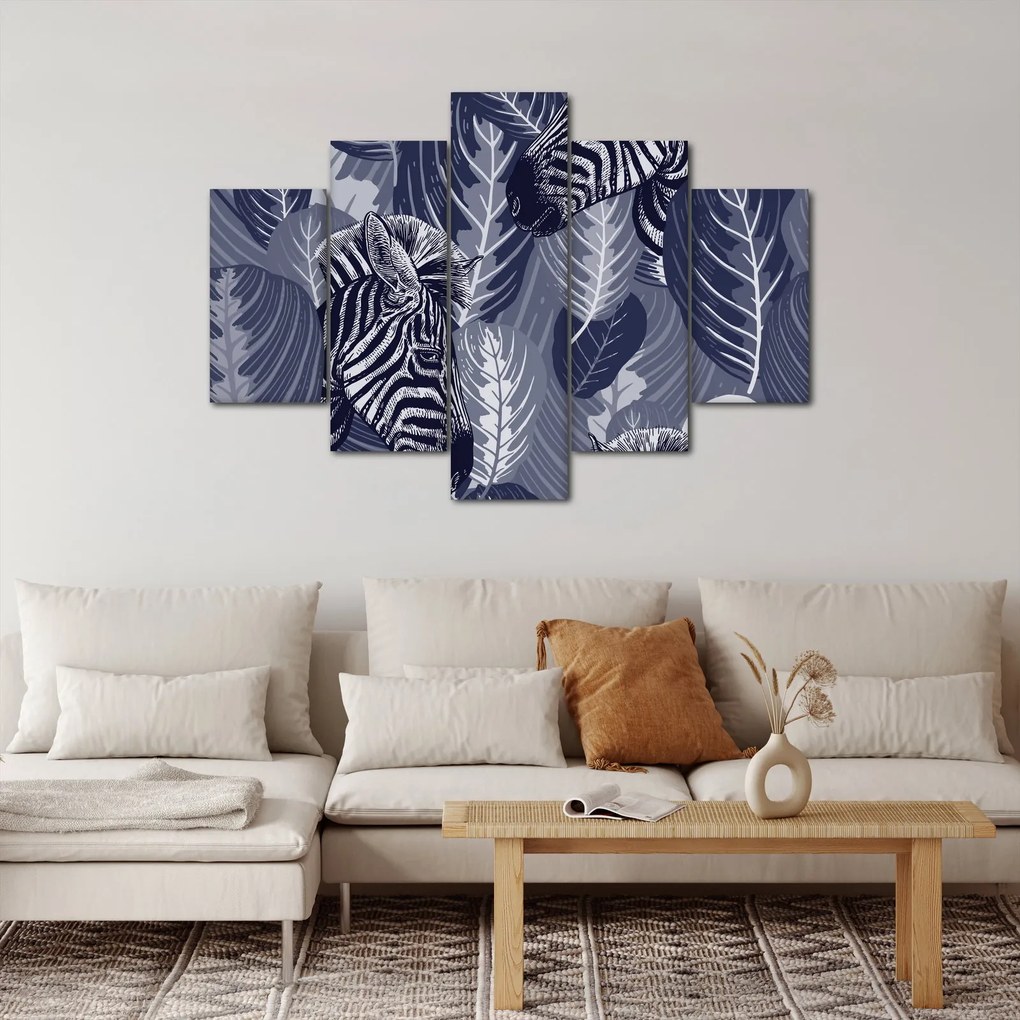 Kép - Kék zebrák (150x105 cm)