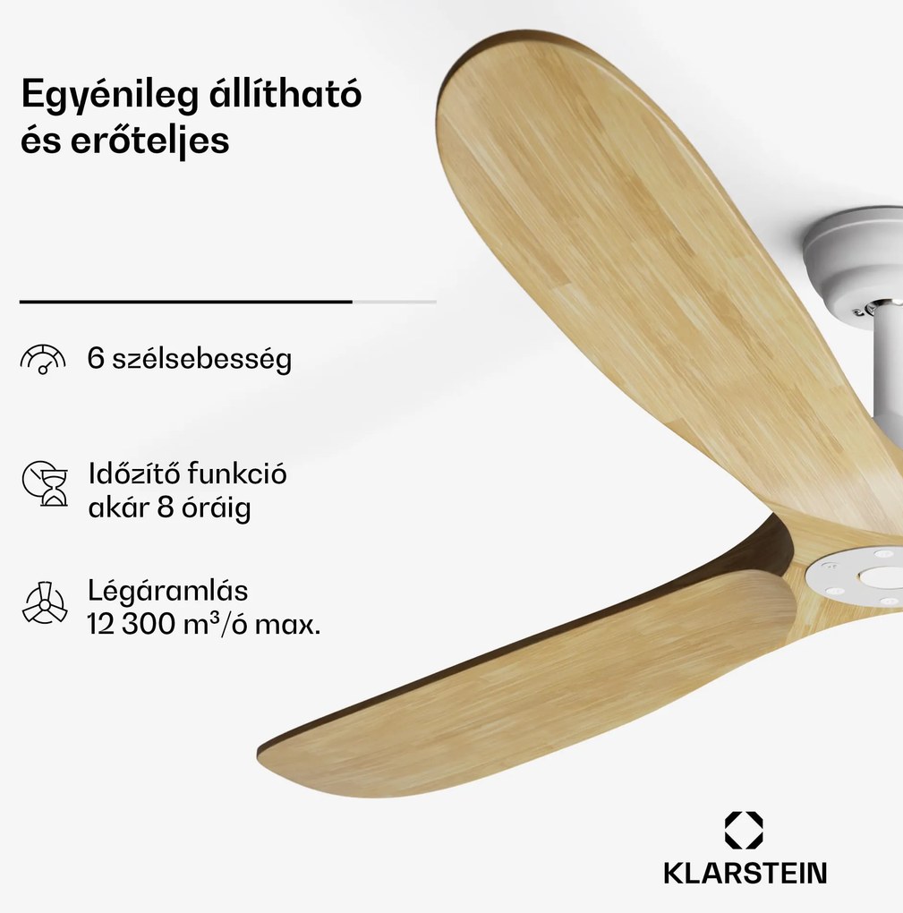 Bahama Breeze Smart Mennyezeti ventilátor, masszív fa rotorlapátok, távirányító + vezérlés alkalmazás segítségével