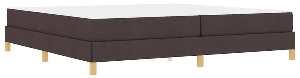 Boxrugós ágy Barna 200 x 200 cm Textil és mérnöki fa