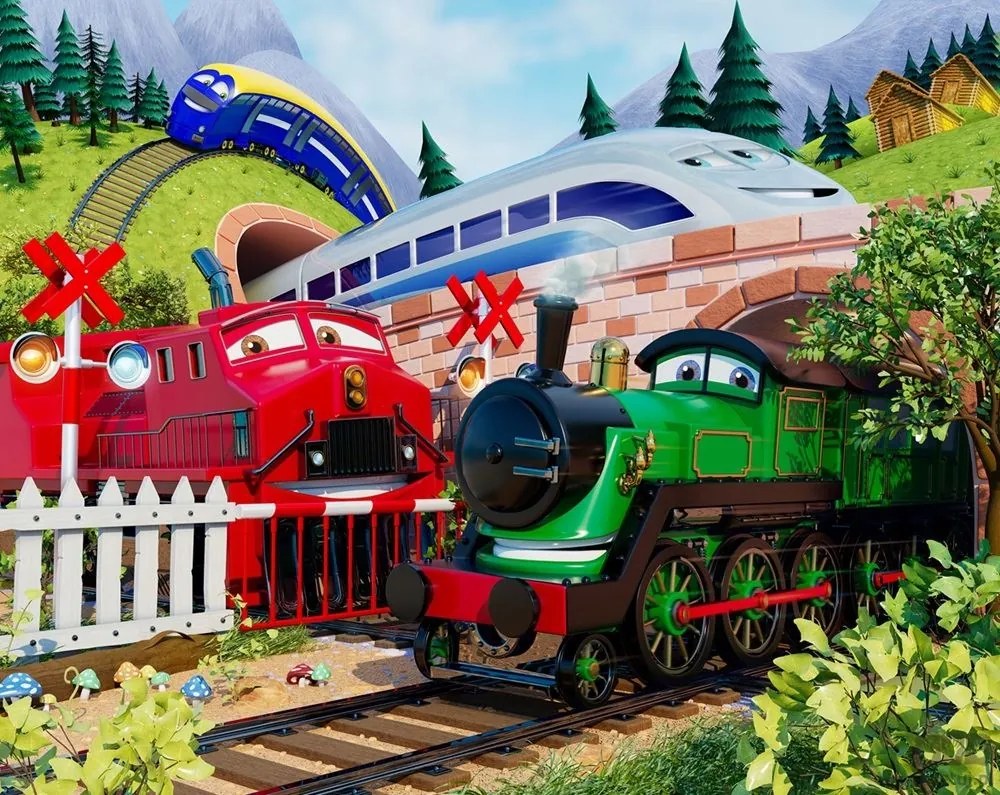 Fotótapéta Gyerekeknek Vonatok 305x244CM