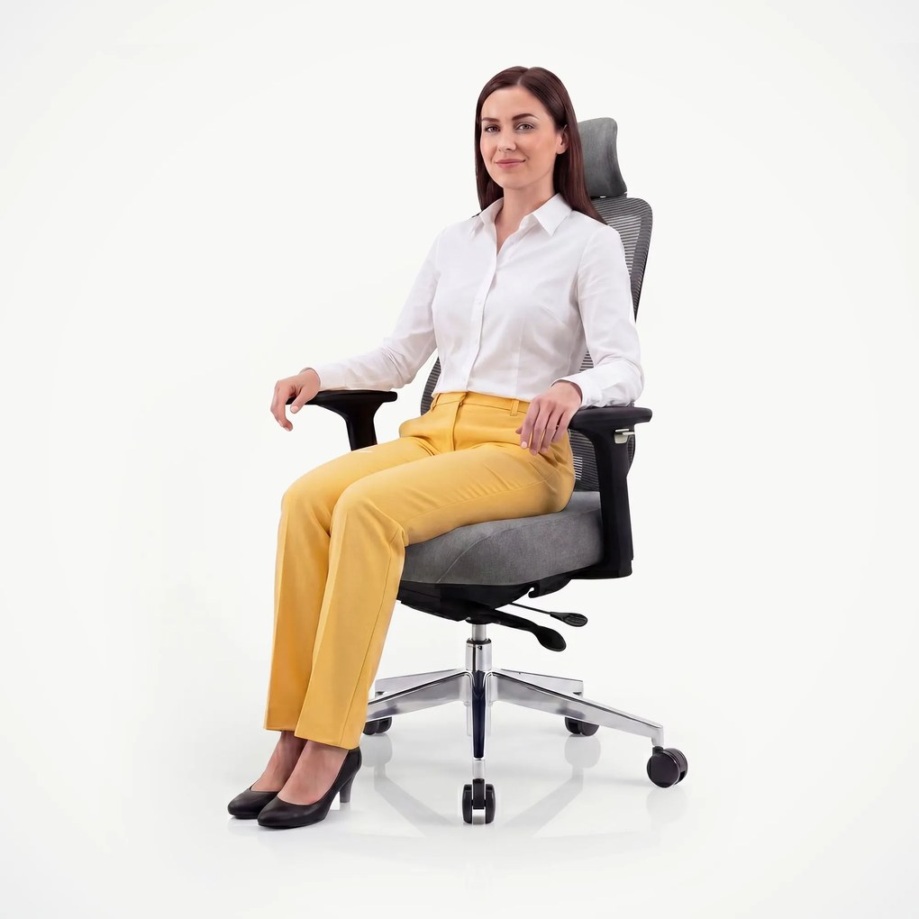 Ergonomikus hálós irodai szék sötétszürke AXIS