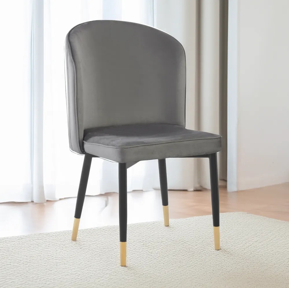 Étkezőszék, szürke Velvet szövet/fekete, UDAJA