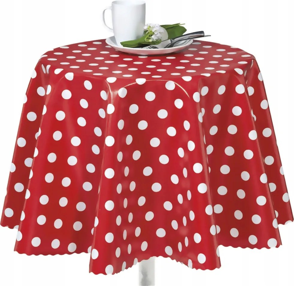 Abrosz Piros Pöttyös Kerek Vastag Kör 140 cm