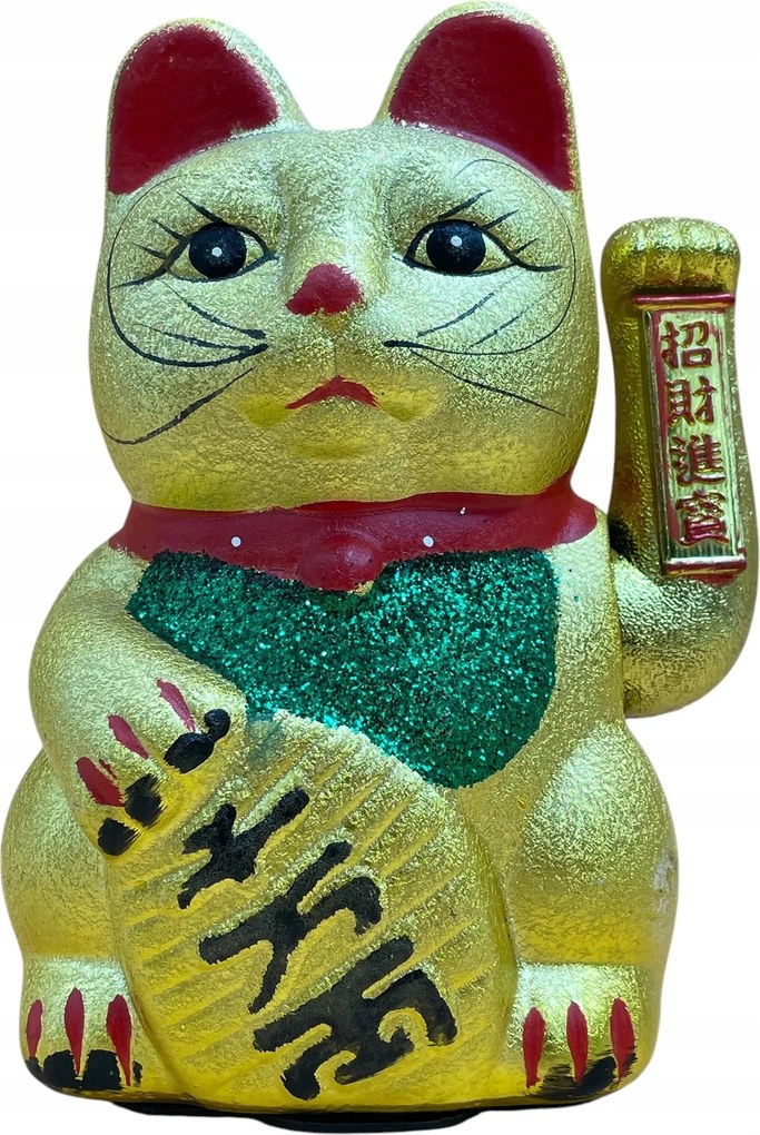 Japán Macska Maneki-Neko Kínai Boldogság Csillámos 21 cm Kerámia