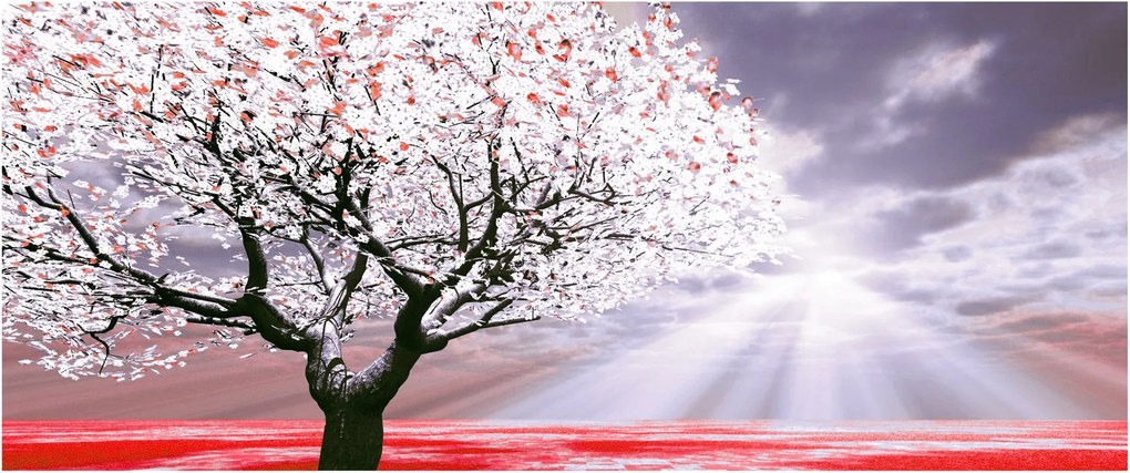 Piros fa kép (120x50 cm)