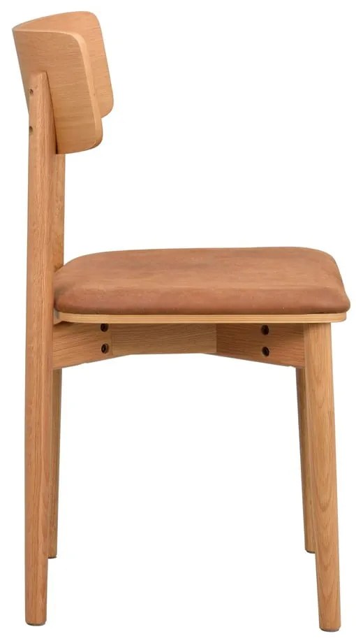 Konyakbarna-natúr színű bőr utánzat étkezőszék szett 2 db-os Wolcott – Rowico