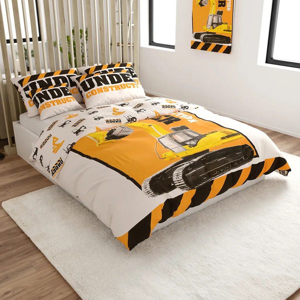 Világító pamut ágynemű BAGR narancssárga Ágyneműhuzat mérete: 70 x 90 cm | 140 x 200 cm