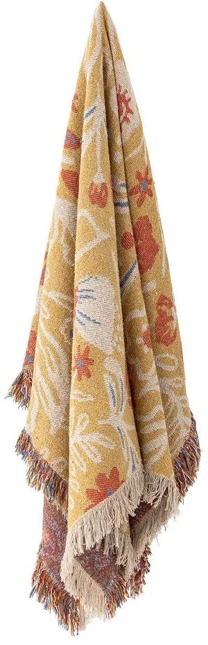 Sárga újrahasznosított pamut takaró 130x160 cm Reims – Bloomingville