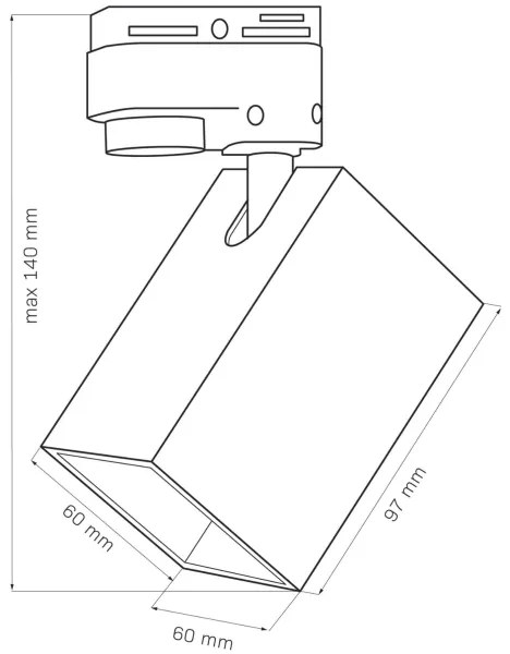 Spotlámpa sínrendszerhez SQUARE 3xGU10/10W/230V + 1 m sín rendszer
