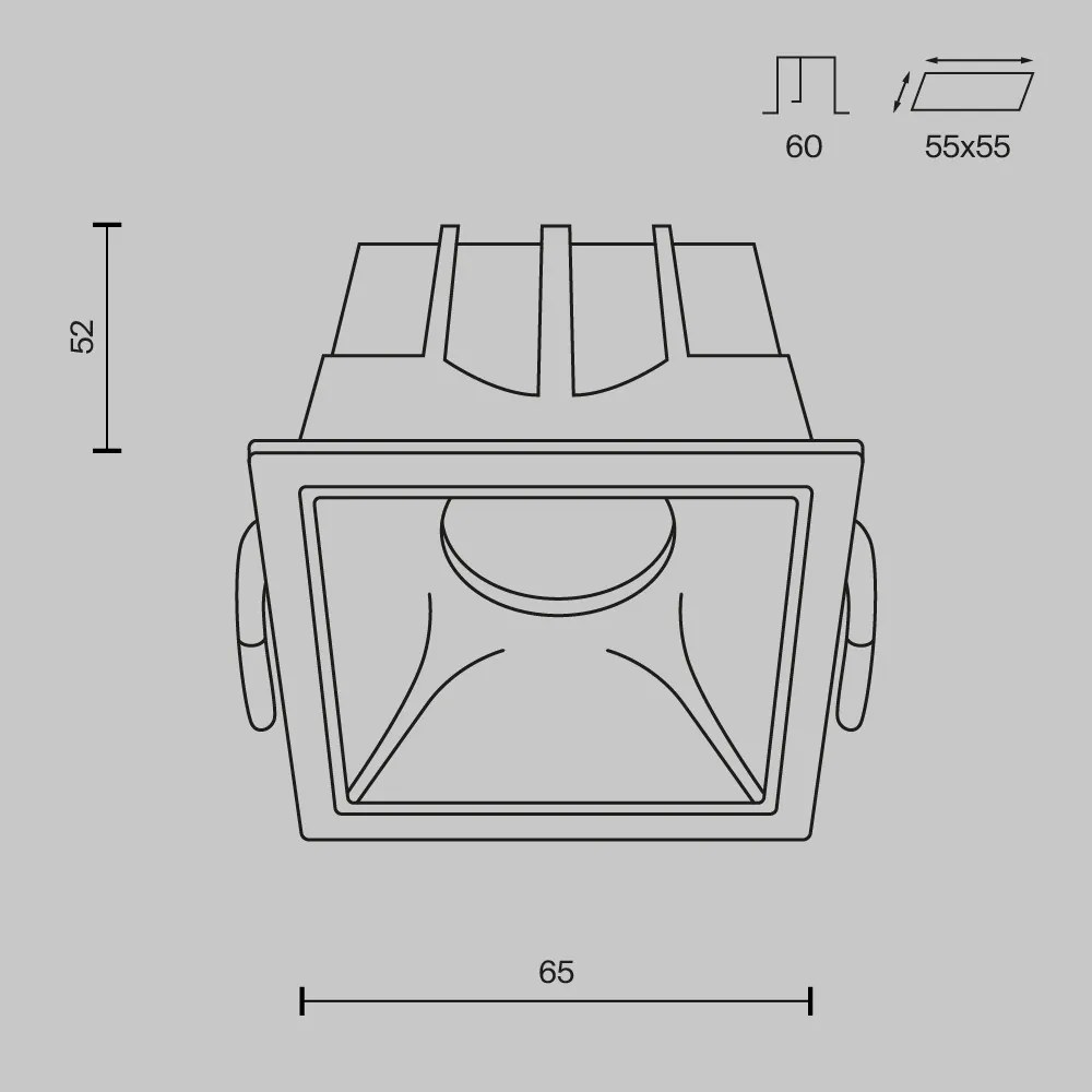 DL043-01-10W3K-D-SQ-WB Alfa LED Alumínium Süllyesztett Lámpa Fehér Színű LED 10 W 3000 Kelvin 450 Lumen IP20