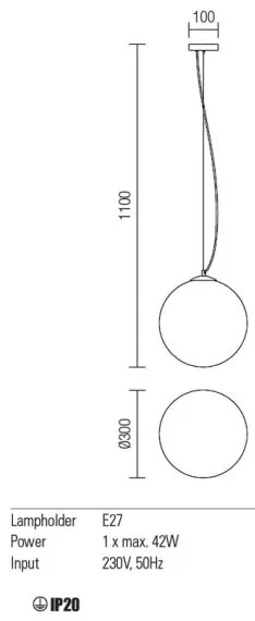 Redo 01-1065 - Csillár zsinóron OLA 1xE27/42W/230V