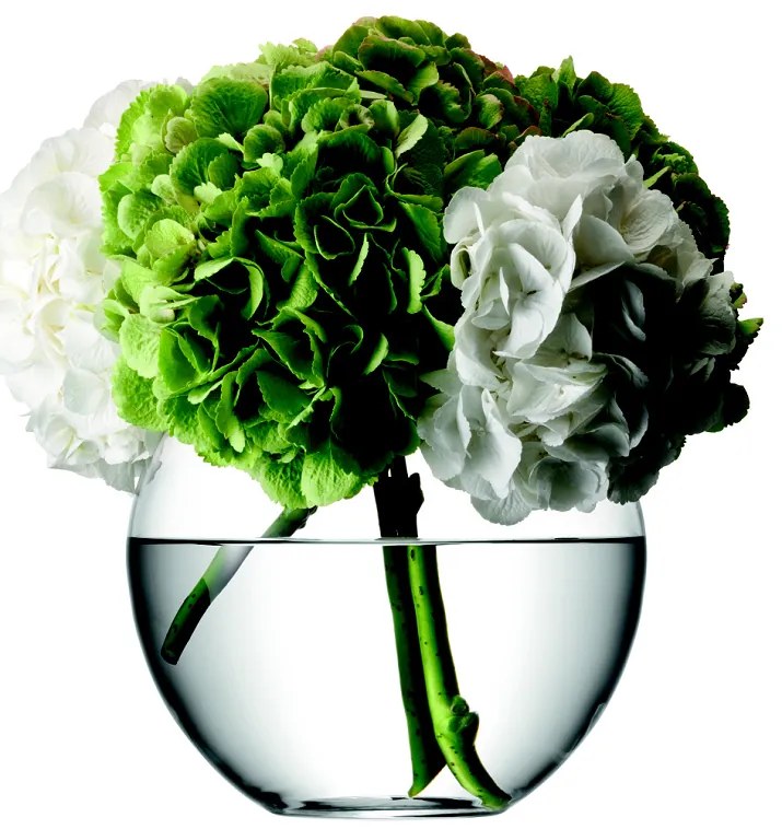 LSA International LSA Flower Bouquet kerek üvegváza, 22cm, áttetsző, kézzel készített