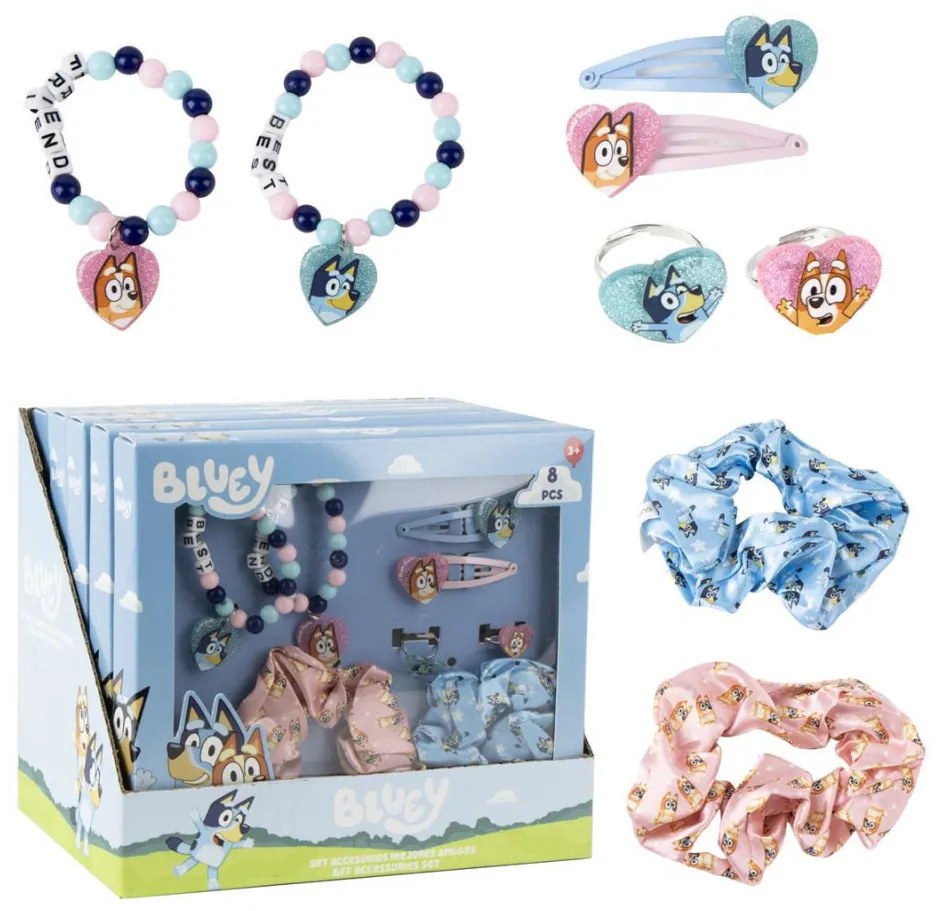 Bluey Happy hajkiegészítő és ékszer szett 8 db-os