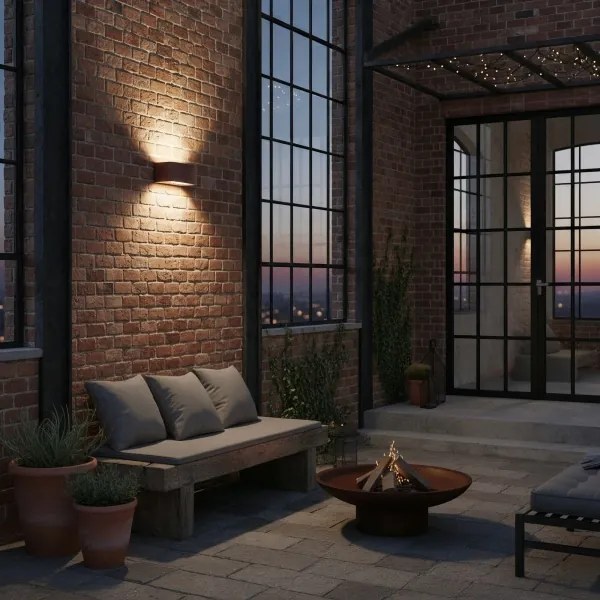 Ideal Lux - Kültéri fali lámpa ANDROMEDA 1xE27/60W/230V IP55 barna