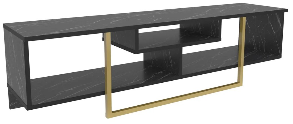 TV szekrény Asal 150 - Black, Gold