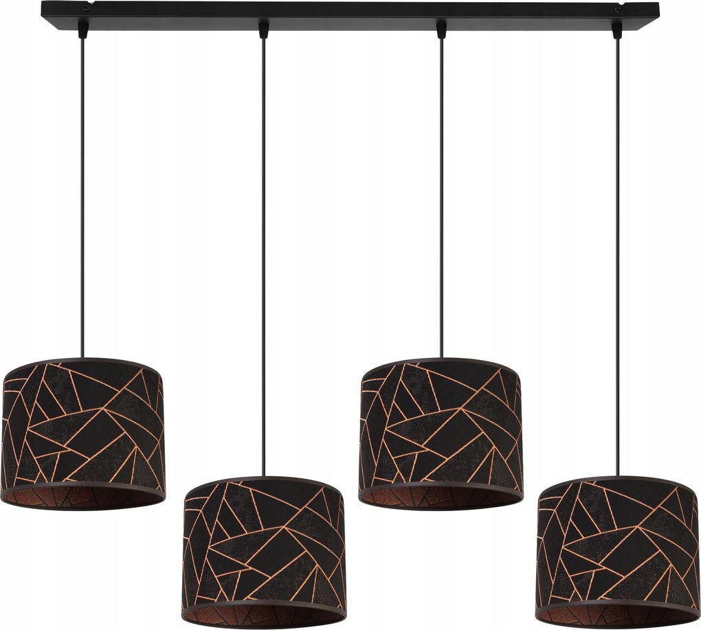 Mennyezeti Lámpa Lógó Csillár Lámpabúra Réz Elegáns Fekete Díszléc