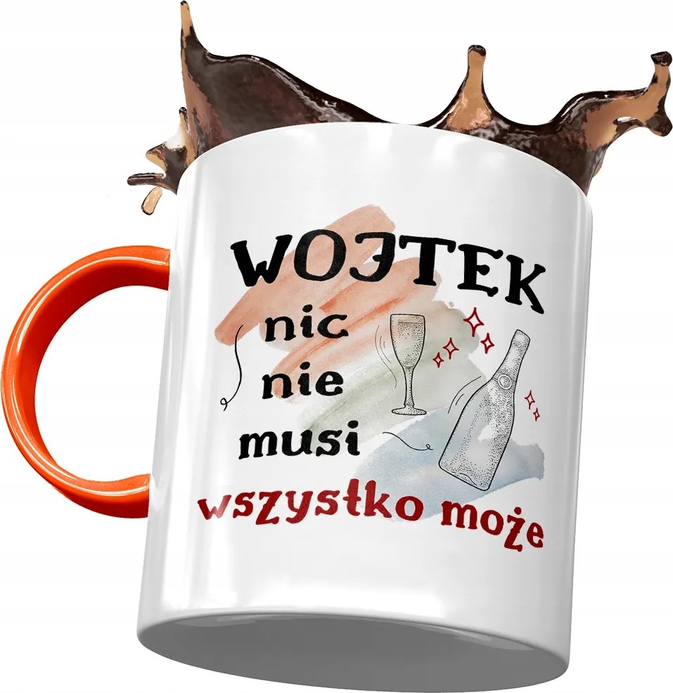 Narancssárga bögre Wojciech Wojtka Kollégáknak, fényképes nyomtatással