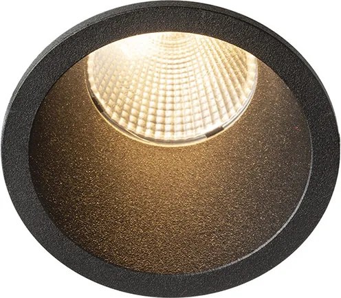 RENDL OWEN DIMM süllyesztett lámpa fekete 230V LED 7W 45° IP54 3000K - 1800K