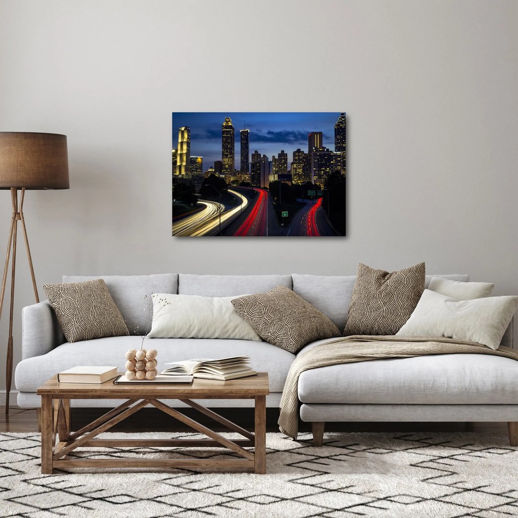 Éjszakai város képe (70x50 cm)