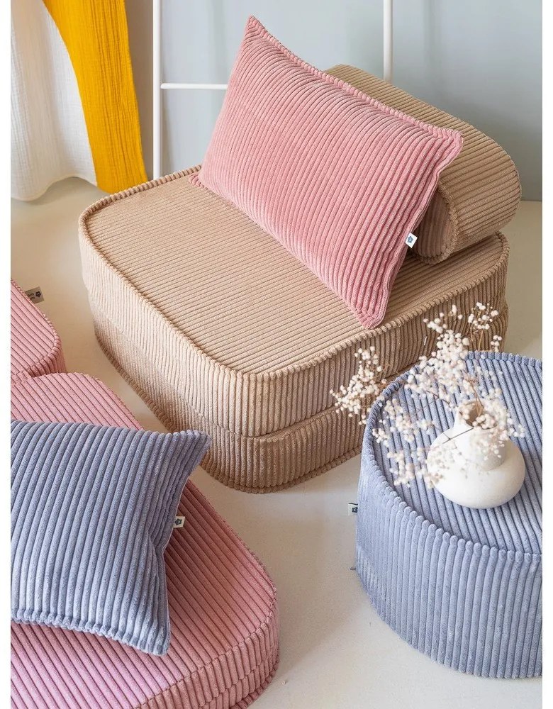 Világosbarna kordbársony gyerek fotel Flip – Wigiwama