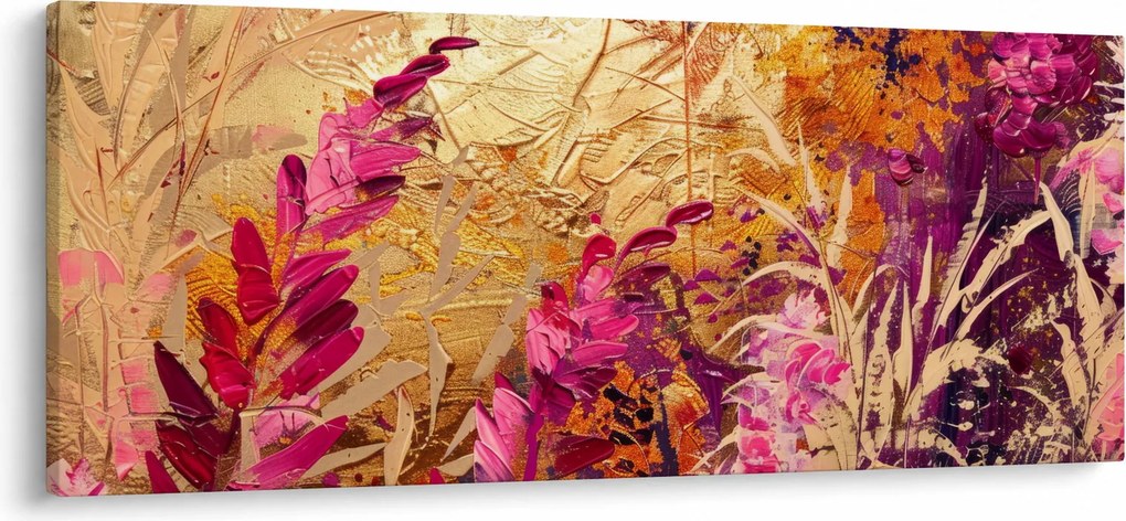 Kép - Absztrakt festmény virágok II. (120x50 cm)