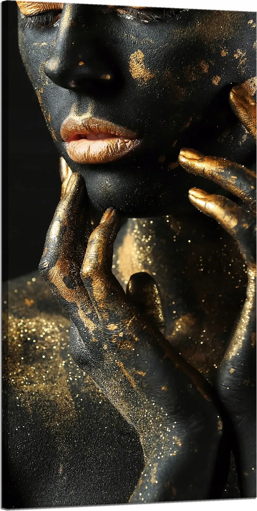 Vászonkép Nő Ujjak Arany foltok Művészet 60x120 cm