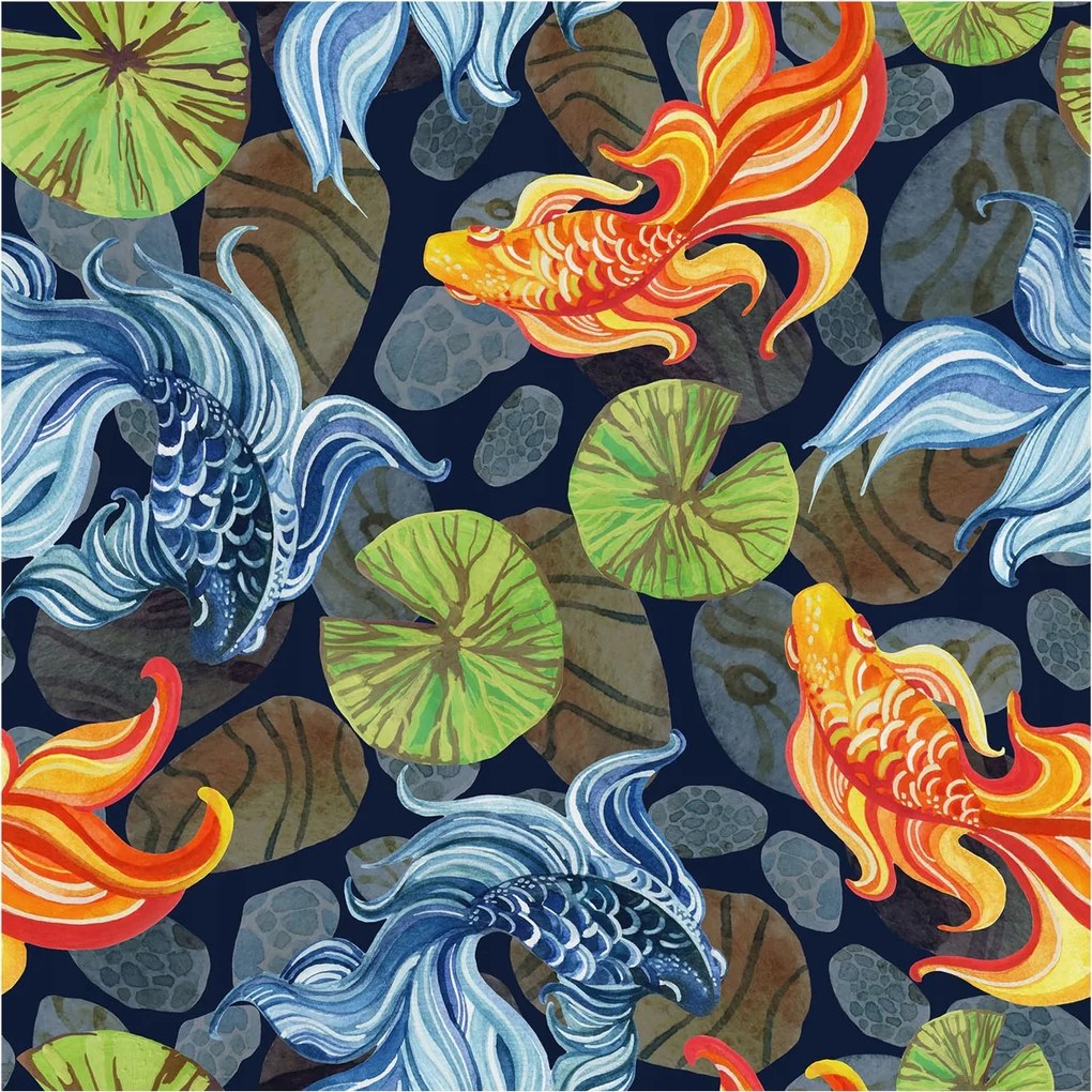 Dekoratív Fotótapéta Hálószobába Hal minták 250x250 Ragasztó