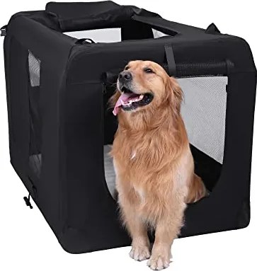 Összecsukható kisállathordozó 91 x 63 x 63 cm, XXL-es kutyaszállító, fekete