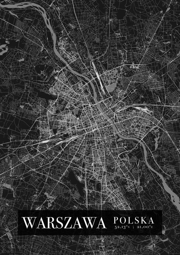 Varsó várostérkép poszter A1 59,4x84,1 cm