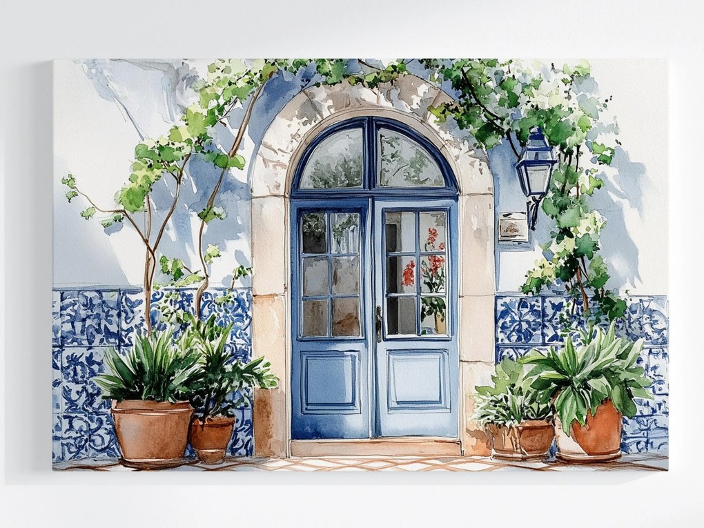 Vászonkép Canvas Építészet Ház Ajtó Azulejos Kerámia 120x80
