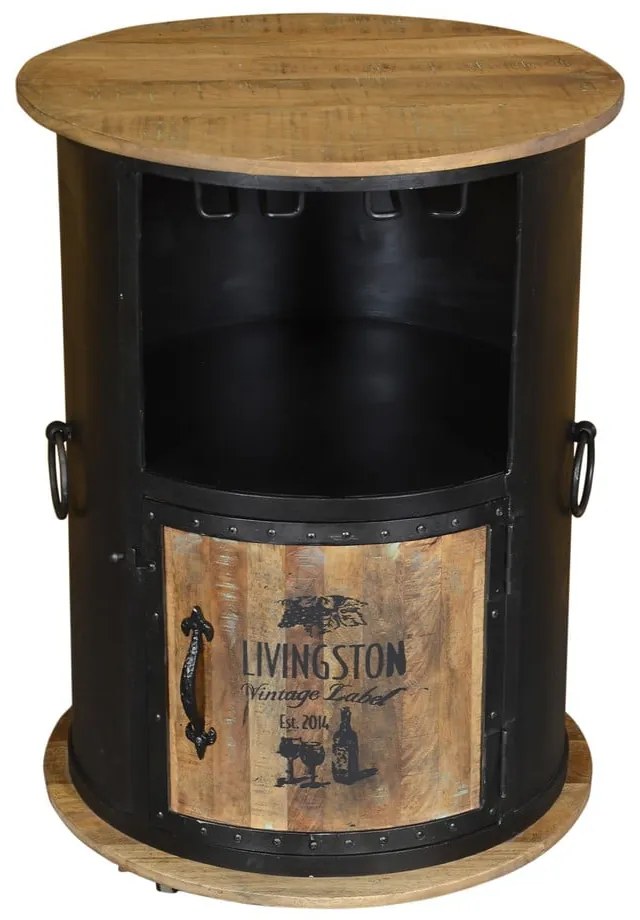 Fekete fém bortartó szekrény, palackok száma 9, 60x85 cm Luni – Interia Home &amp; Living