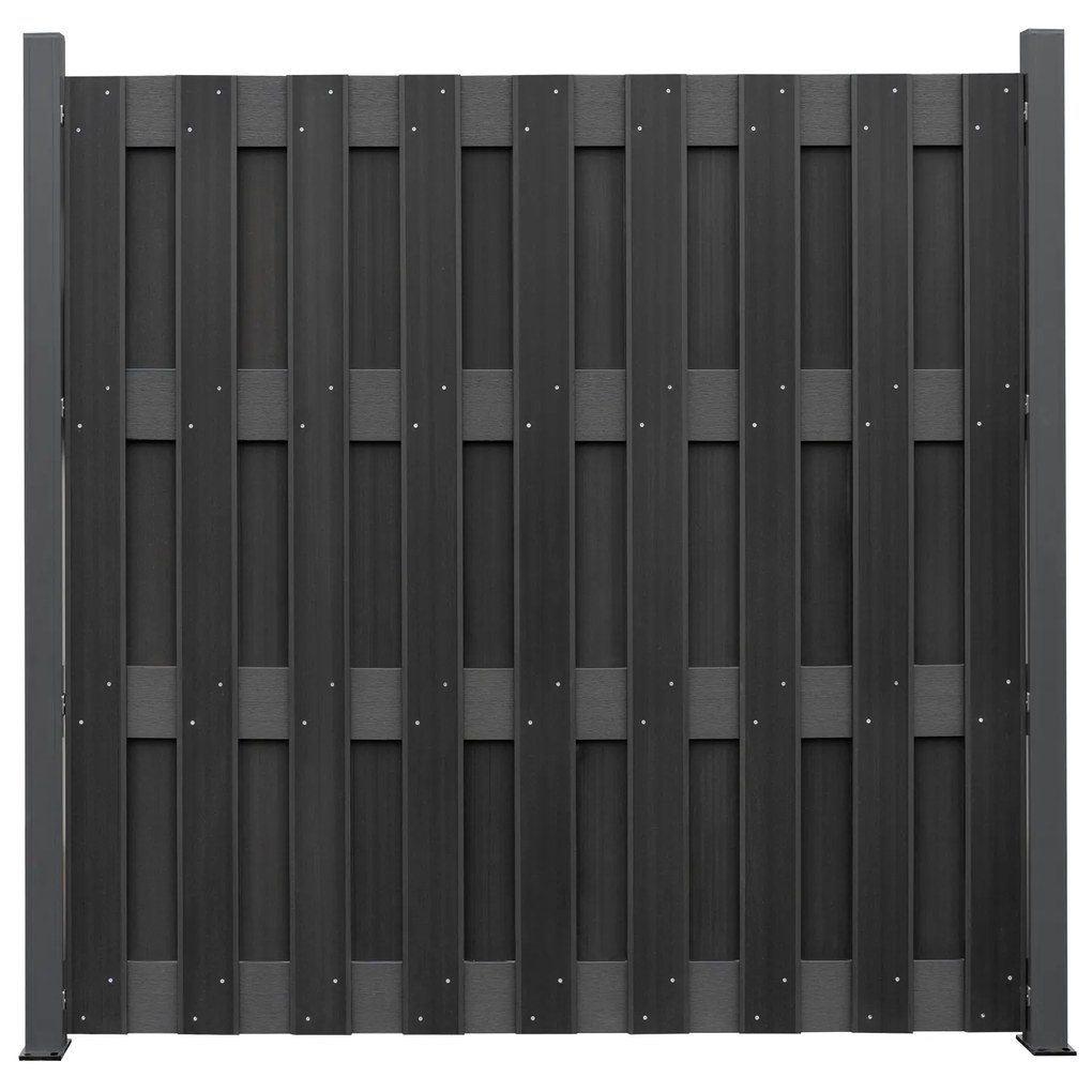 PRAKTIKER WPC KERÍTÉS PANEL 180X180 CM, ANTRACIT