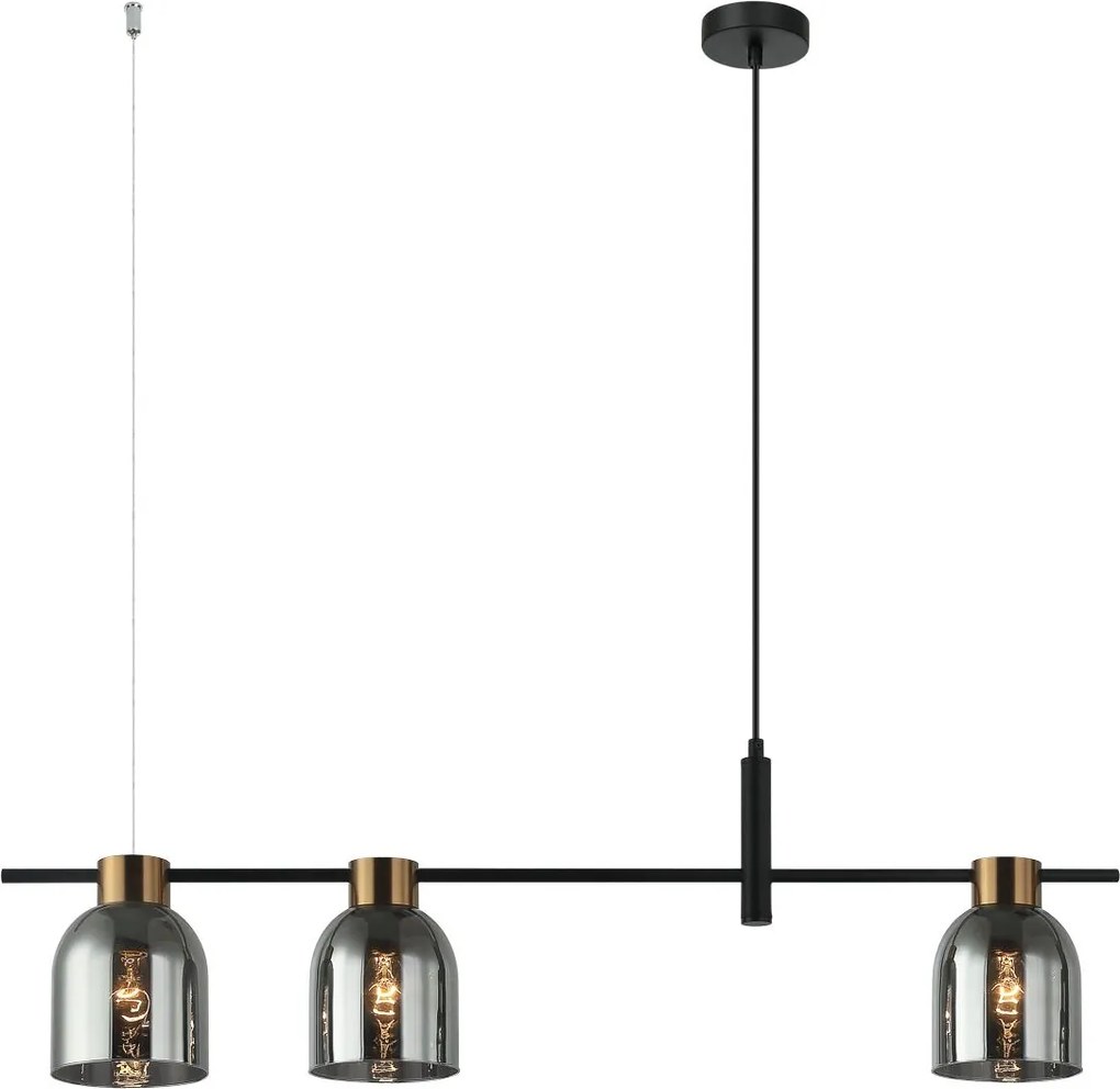Italux modern függeszték servio fekete füstös itxpnd-66892-3-bk-sg