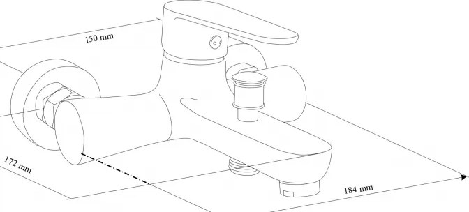 Mexen Kama R75 kádcsaptelep zuhanygarnitúrával, króm - 7253R75-00