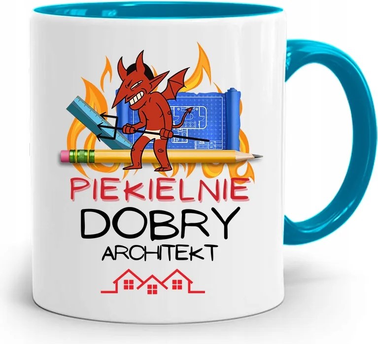 Kék Építész Bögre Pokolian Jó Ajándék fényképes nyomtatással