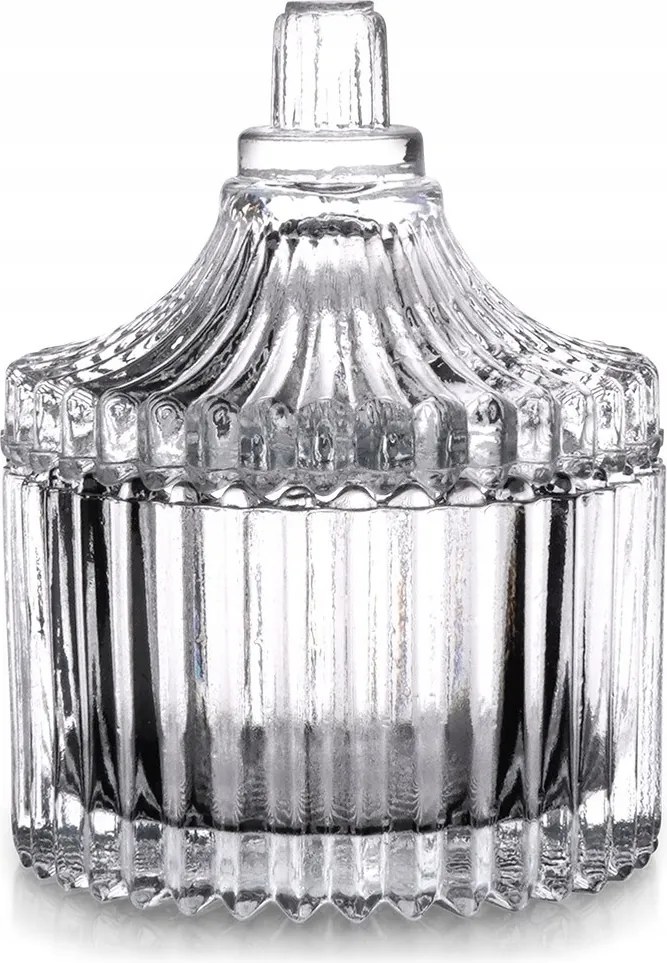80ML-ES Kristály Üveg Cukortartó Fedővel Az Asztalra