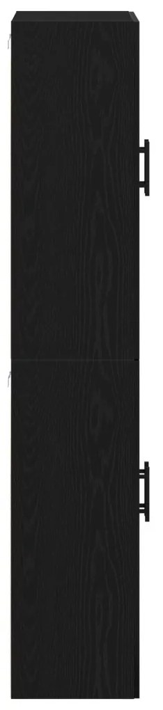 2 db Szekrény Fekete Tölgy 69,5x34x180 cm Műanyag Fa
