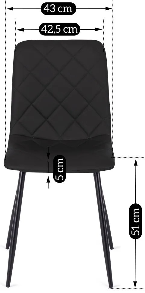 Fekete Eco-bőr Étkezőszék. BILI