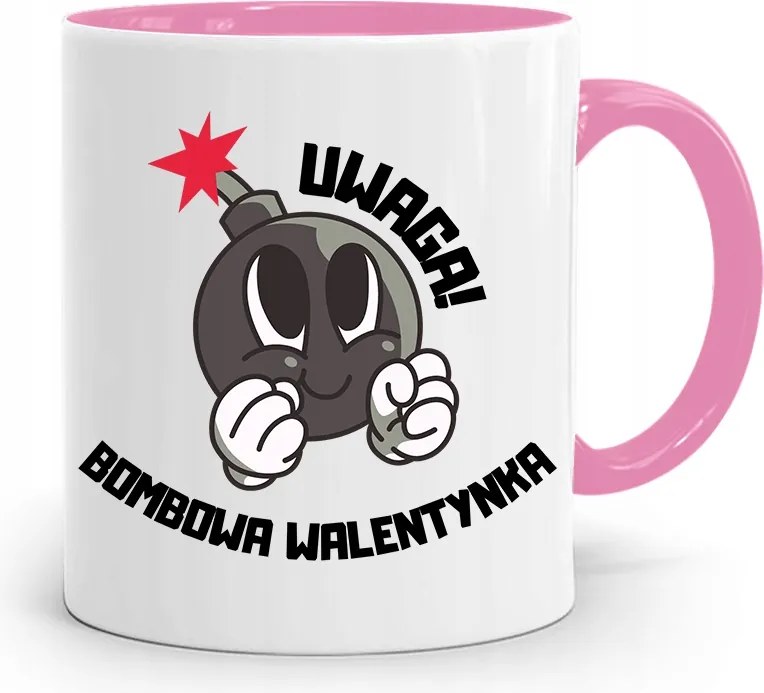Rózsaszín Bögre Valentin Napra Bomba Valentin Napra fényképes nyomtatással
