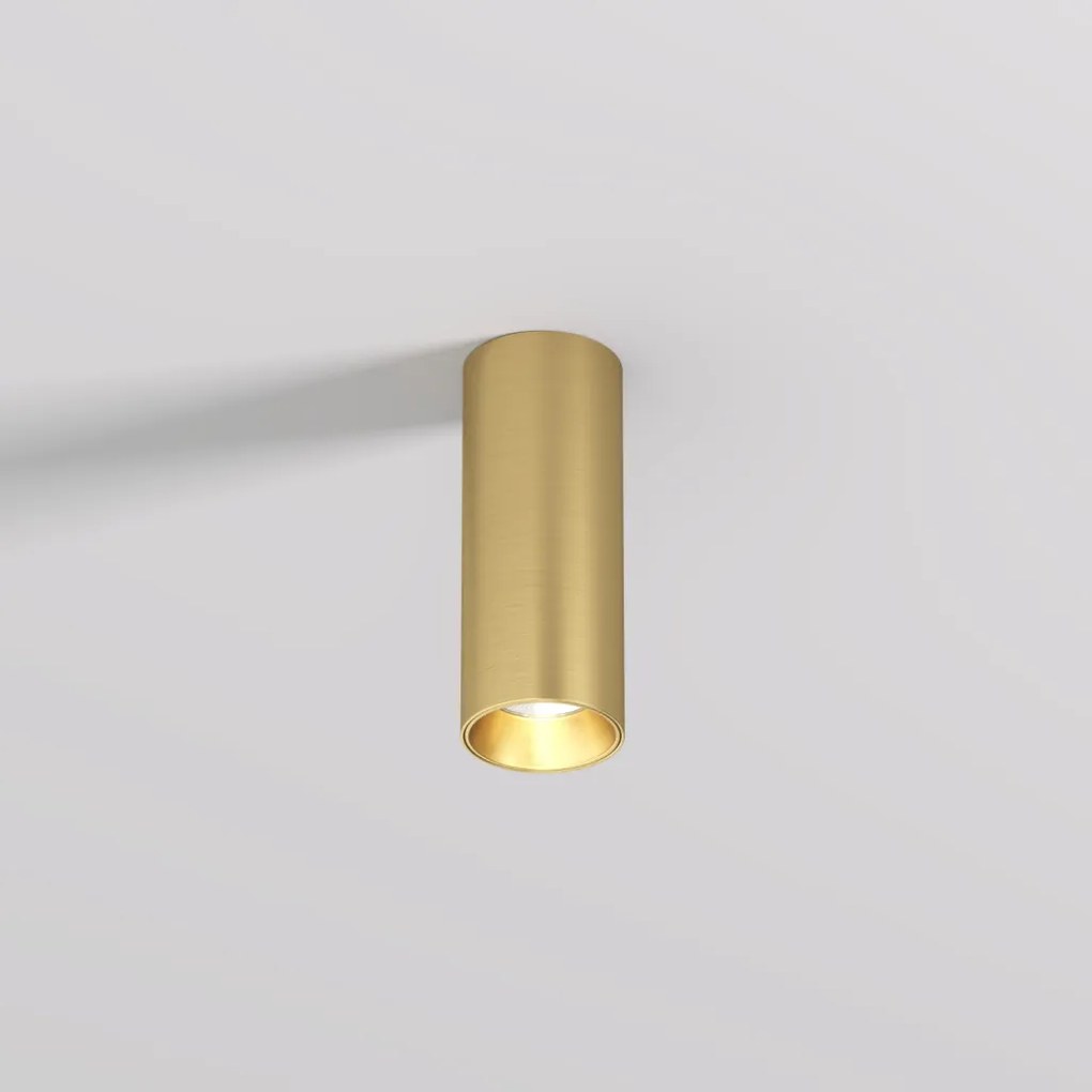 DK/EU-2615-SB Surface mounted ceiling downlight SHINE TUBE series, D45*H115, LED, IP20, 3000К, 7W, RA≥90, satin brass color, aluminum — DK/EU-2615-SB