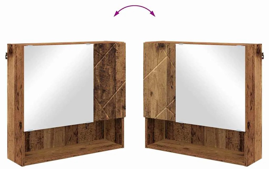 Fürdőszoba bútor szett 2 pcs Régi fa 61 x 35 x 64 cm Faanyag